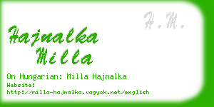 hajnalka milla business card